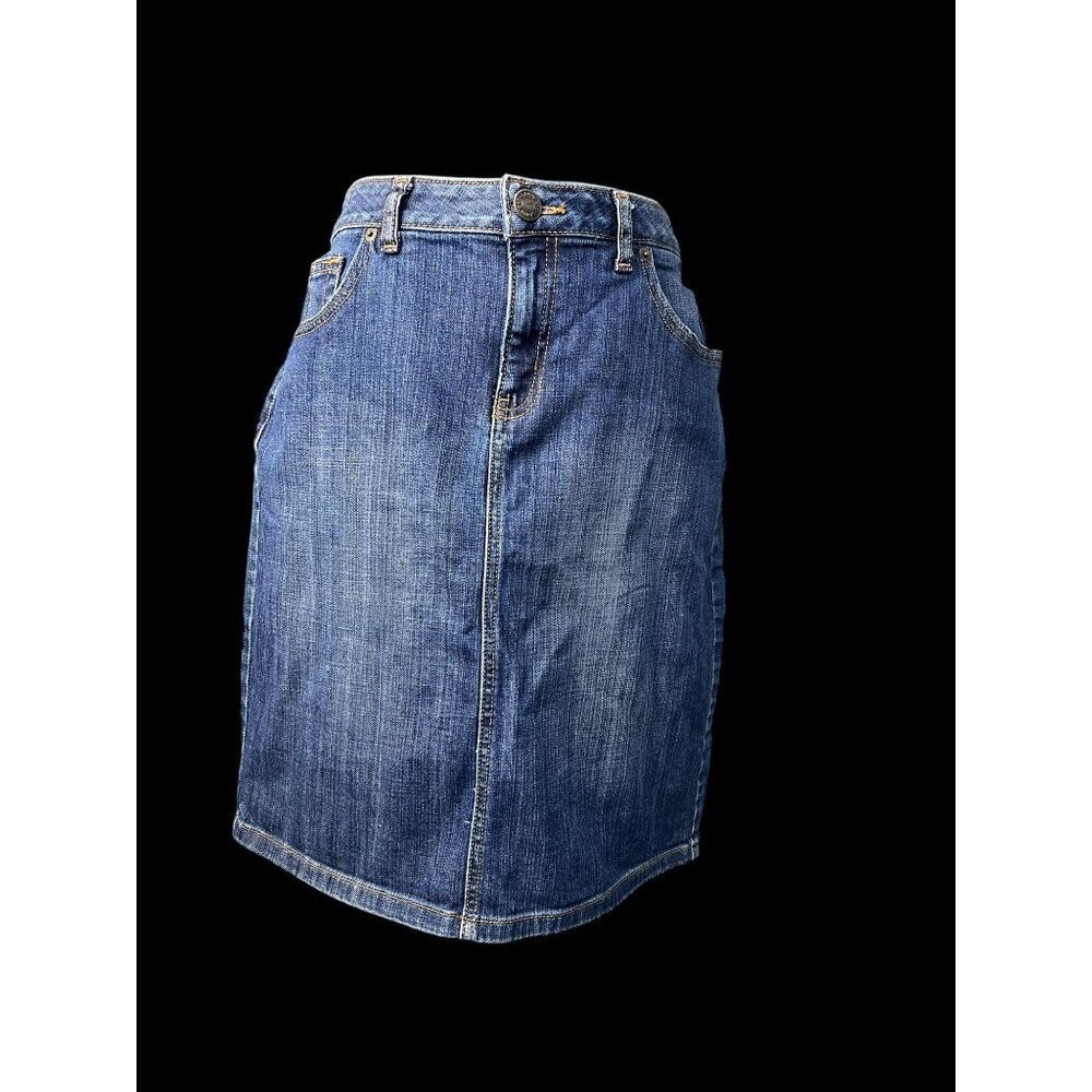 Lands End Denim A-Line Skirt Womens Medium Fit 3 6P Casual Wear 90s festival